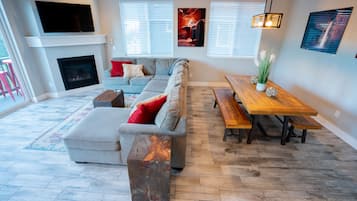 Smart TV, fireplace, video games, Netflix