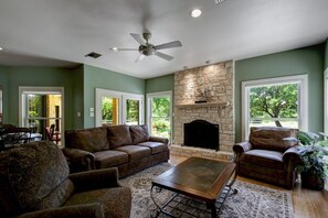 Flat-screen TV, fireplace, DVD player, foosball - Star Ranch Main Estate (Wimberley)