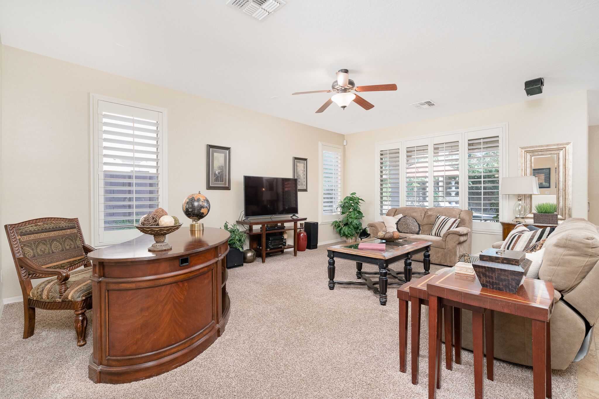 Smart TV, DVD player, music library, video library