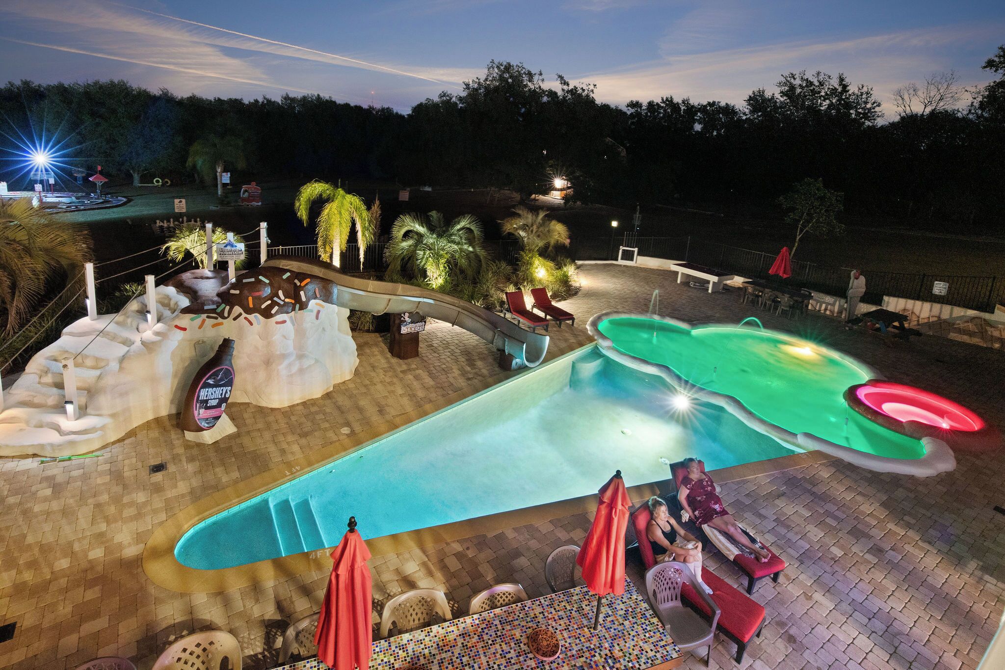 Piscine extérieure, piscine chauffée