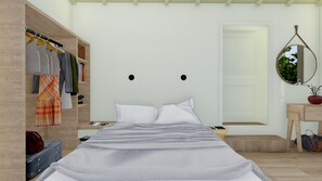 2 chambres, coffres-forts dans les chambres, bureau