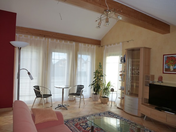 Smart TV, DVD player, books, stereo