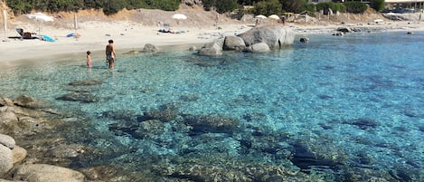 Am Strand, Liegestühle, Strandtücher