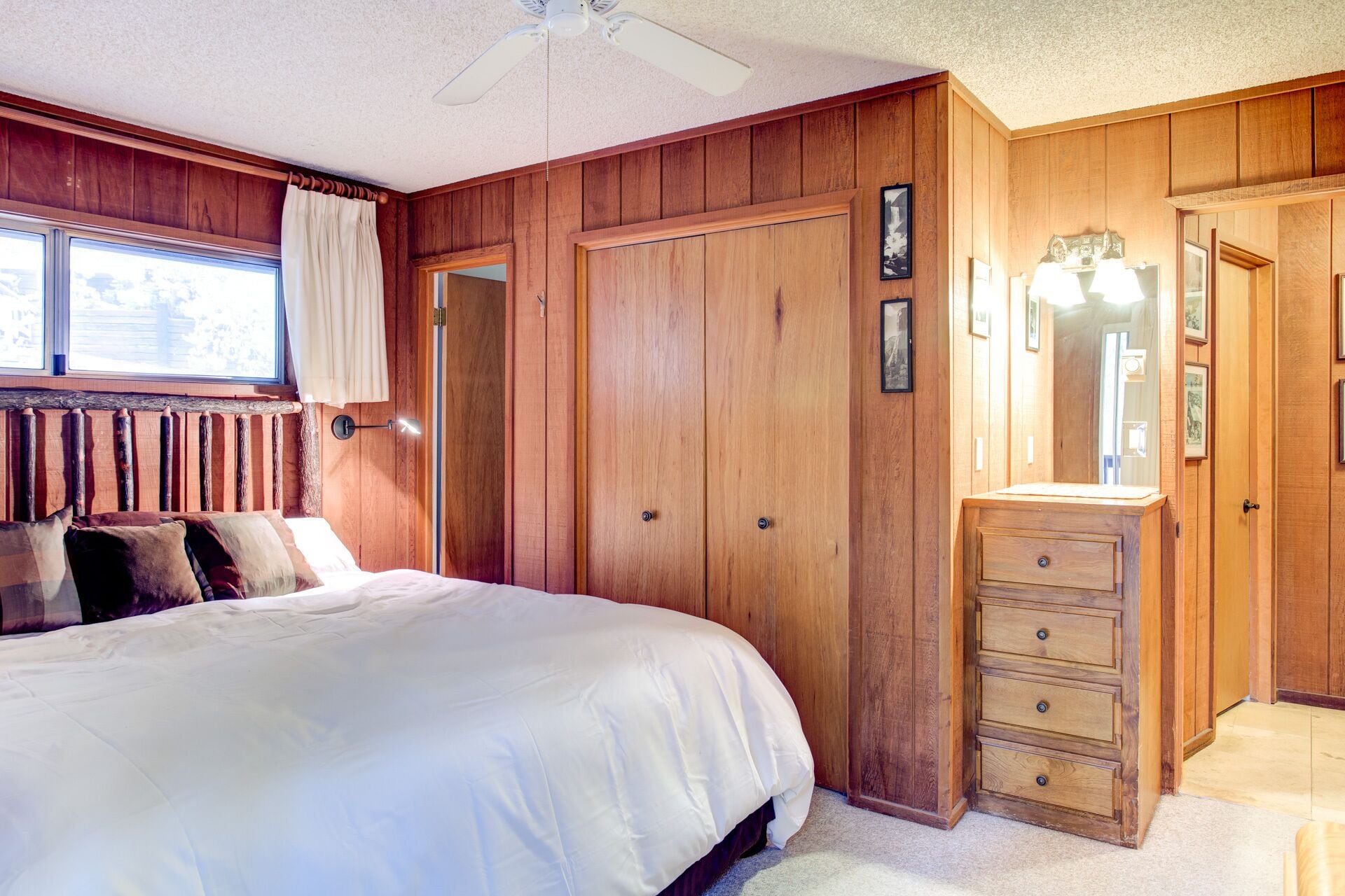 Master bedroom with attached full bathroom - main floor
