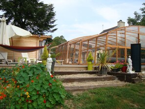 Property grounds - Cottage with HEATED INDOOR POOL / SPA facilities Langonnet Morbihan ,Brittany (Langonnet)
