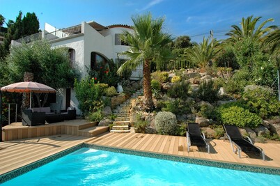 Peaceful family villa with private pool & magnificent views, nr. perfect beaches