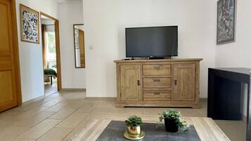 TV, fireplace, DVD player