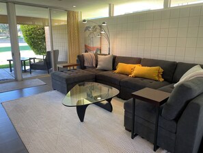 TV, DVD player, books, video library - Renovated mid-century escape, with brand new kitchen and bathrooms. (Palm Desert)