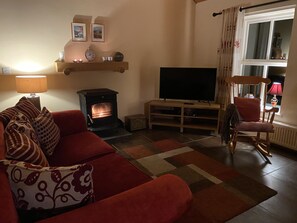 Smart TV, fireplace, DVD player, books - Cosy & comfortable cottage in private garden with panoramic sea views (Greencastle)