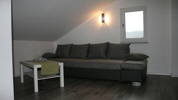 Fernseher, Kamin, DVD-Player, Bücher