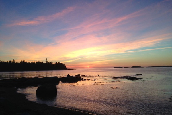 Sunrise from our front lawn on Pleasant Beach.