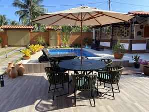 Outdoor dining - Best option excellent standard complete, 5 bedrooms practically on the seafront (Ilhéus)