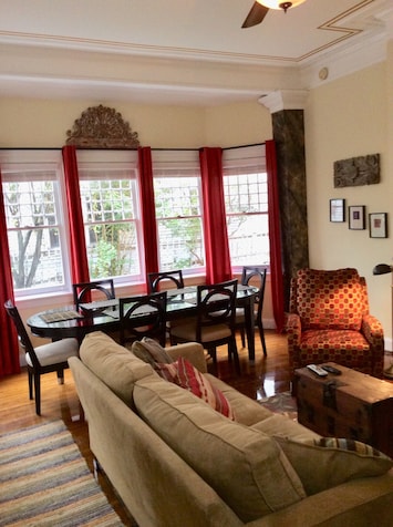 Living room and dining area