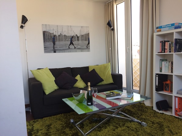 Smart TV, DVD player, books