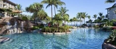 Outdoor pool, a heated pool