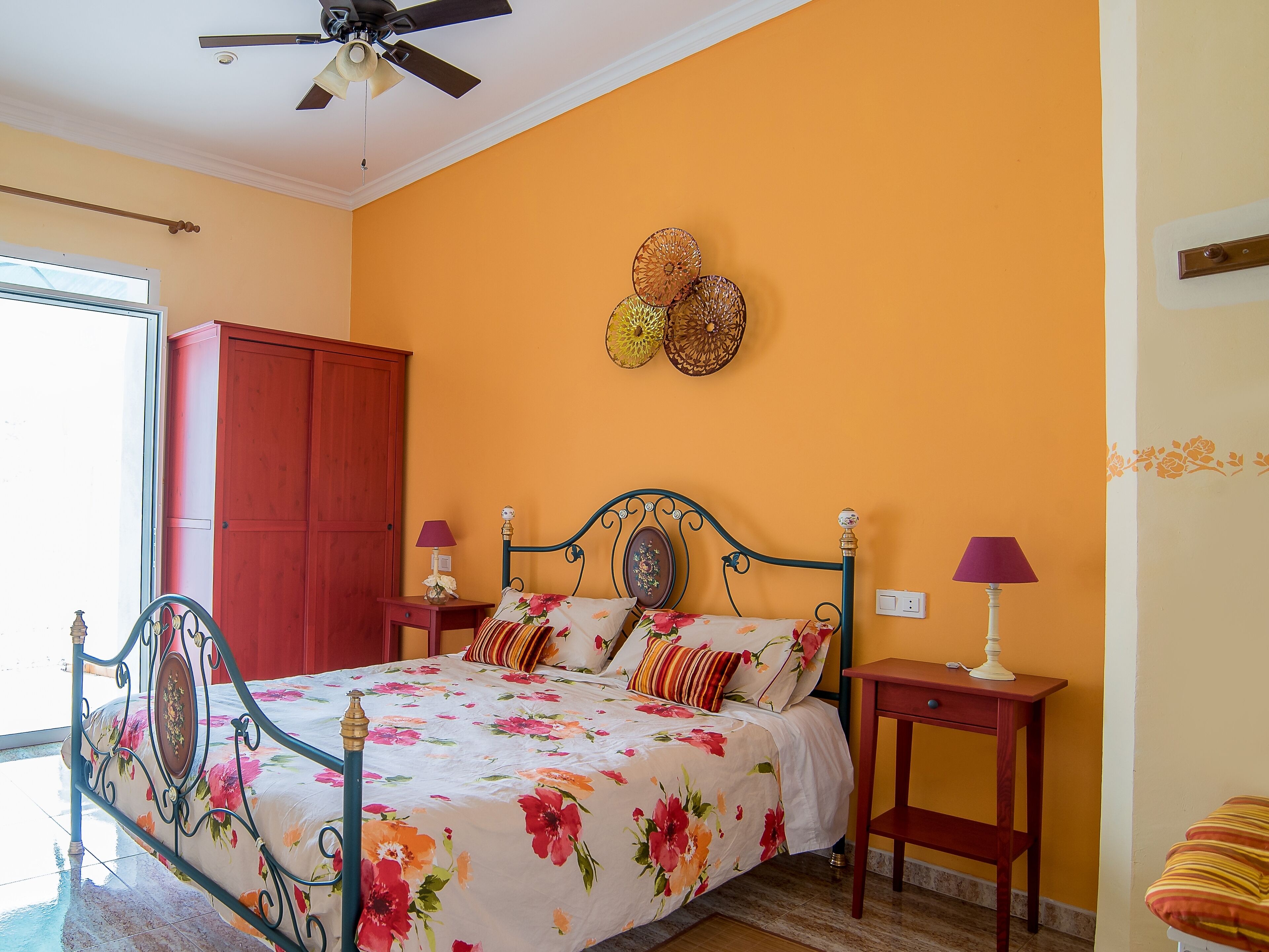 That impress patio overlooking mountains and the sound of water in the fountain