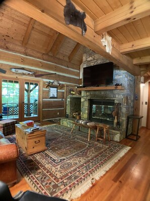 TV, fireplace, DVD player