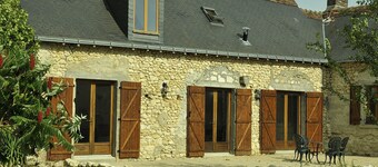 Loire valley gite with 2 acres of grounds, south facing pool & private terraces