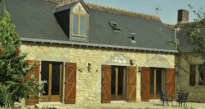 Loire valley gite with 2 acres of grounds, south facing pool & private terraces