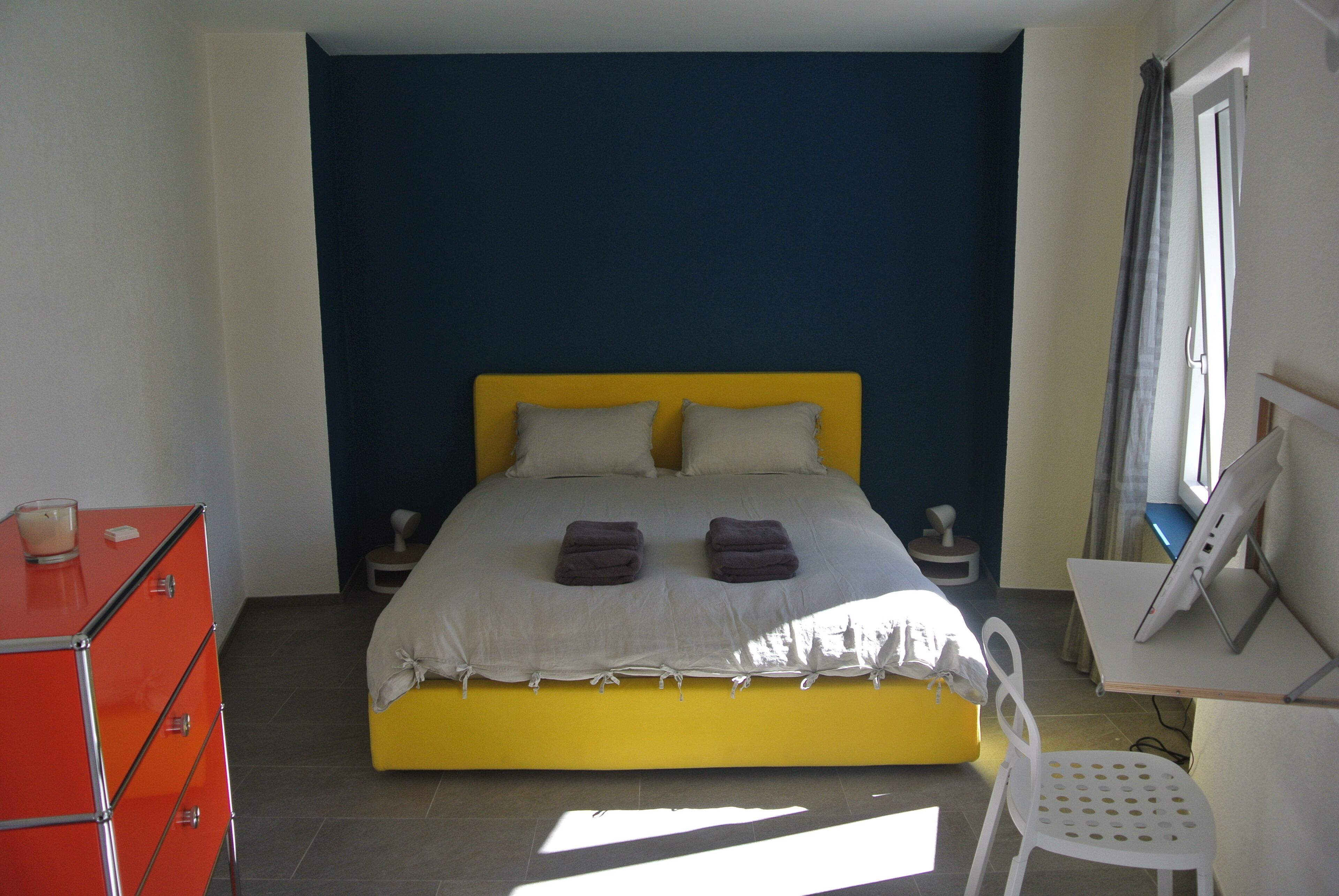 Our apartment, mix of old and design, is at the foot of Mount Lema