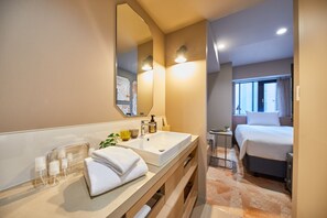 Studio, 1 Twin Bed (Good for One) | Bathroom | Shower, eco-friendly toiletries, hair dryer, slippers