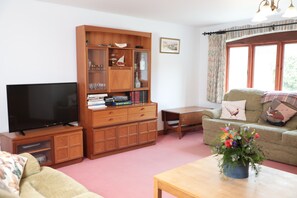 Télévision, lecteur de DVD, livres