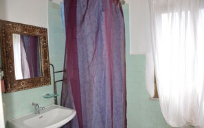 Banheira, secador de cabelo, bidê, toalhas de banho