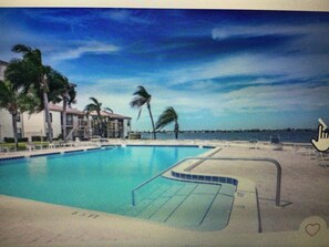 Outdoor pool, a heated pool