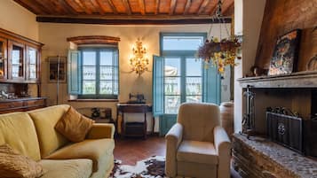 TV, caminetto, lettore DVD