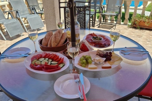 Lunch under the sun shade