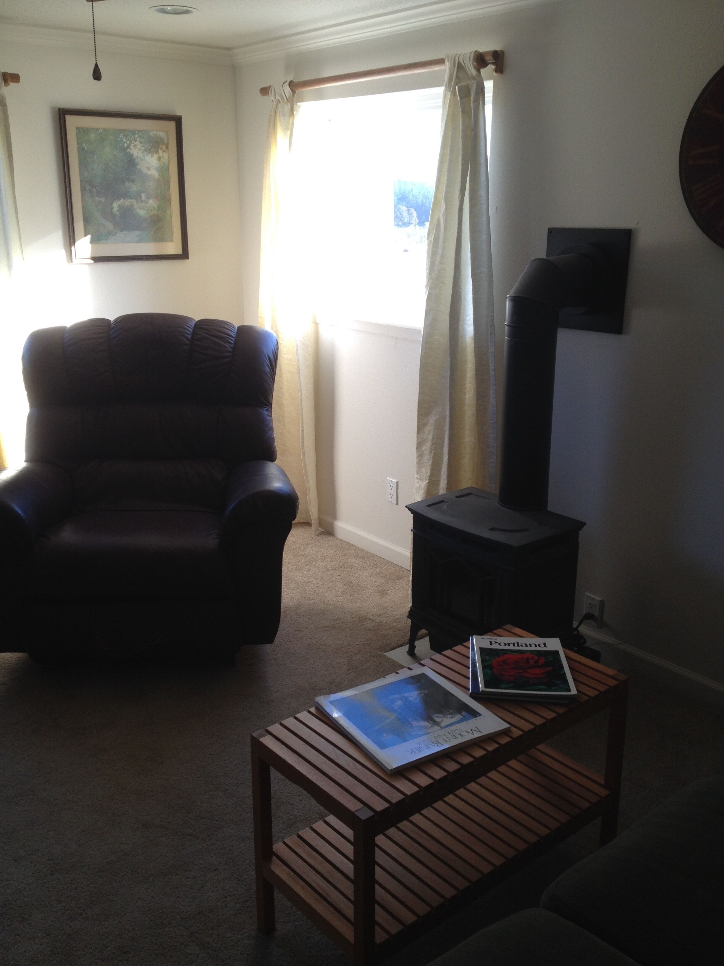 Private cabin overlooking a valley, pastures, and forrests