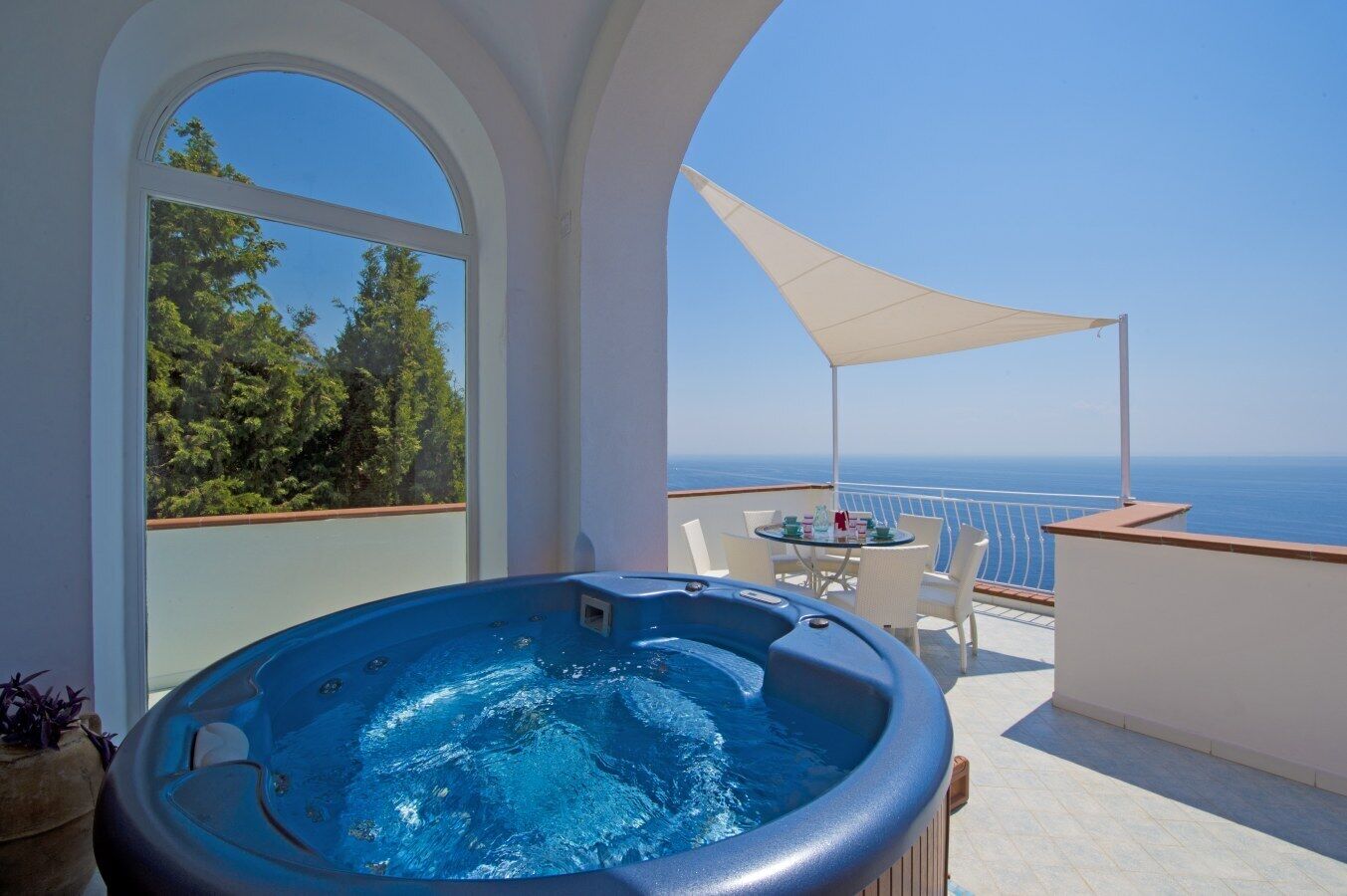 View of the sea from the balcony