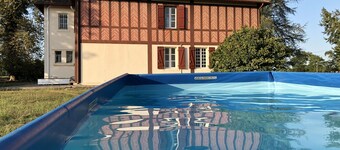 Wunderschönes Herrenhaus im anglo-landais Stil. Aufstellpool 7x3m