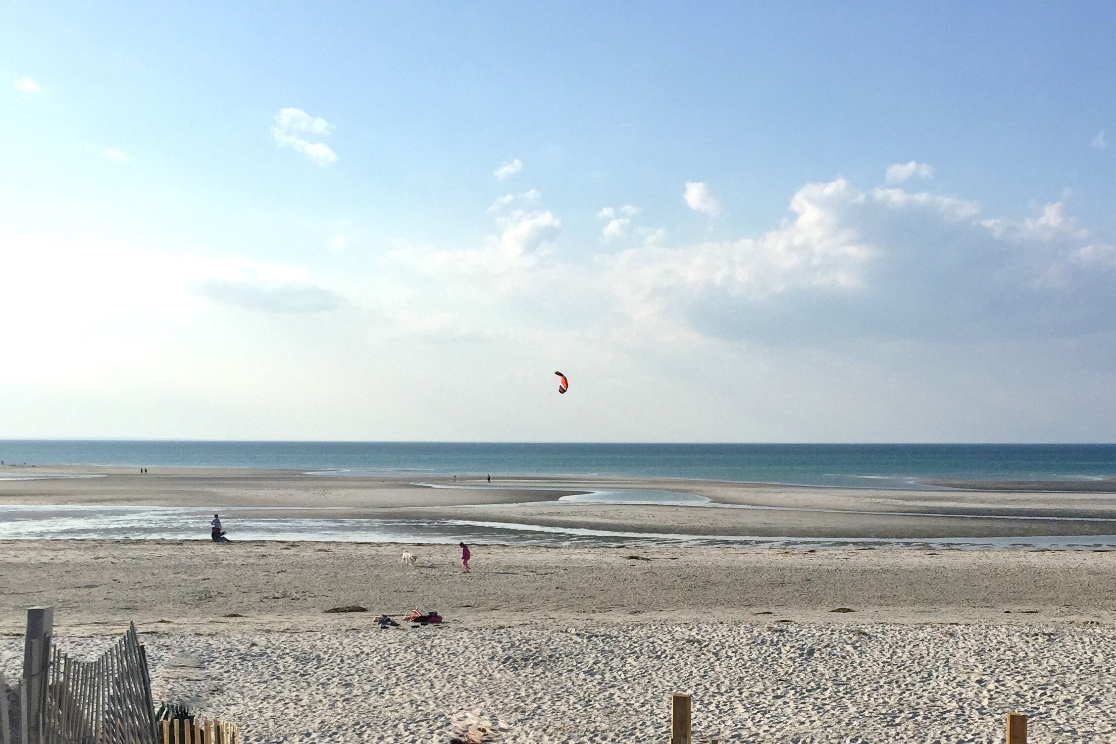 Mayflower Beach at low tide (3 miles away)