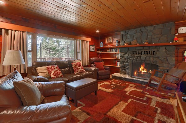 Fernseher, Kamin, DVD-Player