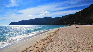 Beach nearby, sun-loungers