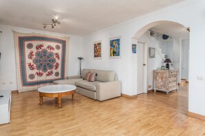 Télévision, cheminée, livres