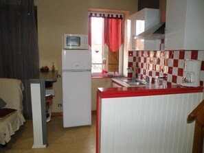 Fridge, microwave, oven, stovetop - PASSION VINTAGE with rooftop view (Beaumont-De-Lomagne)