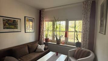 TV, DVD player, toys, books