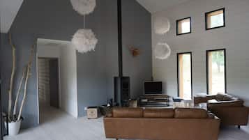 TV, fireplace, DVD player, foosball