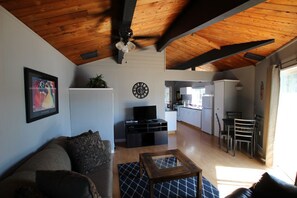 TV, DVD player, stereo