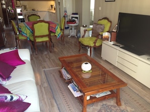 TV, DVD player, stereo