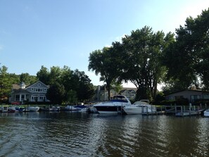 Enjoy waterfront living with stunning views of the marina and surrounding homes.