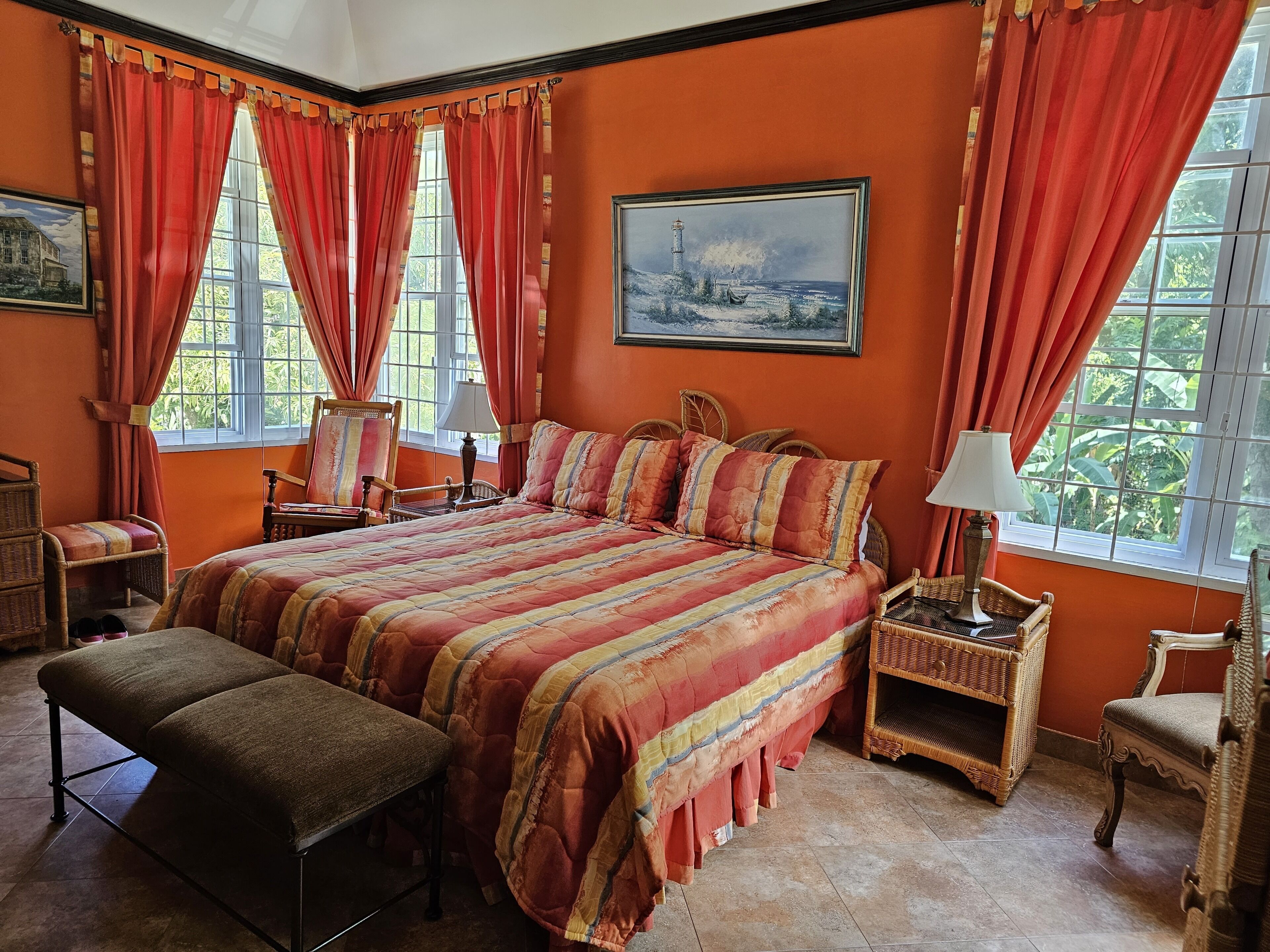 5 bedrooms, in-room safe, iron/ironing board, travel cot