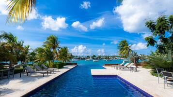 Utendørsbasseng og et evighetsbasseng