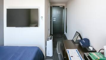 Individually decorated, desk, laptop workspace, blackout drapes