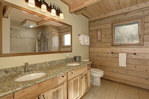 Bathtub, towels, soap, shampoo