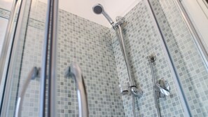 Hair dryer, bidet, towels, soap