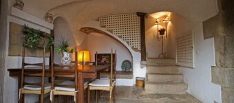 Rustic farmhouse with sea views, large garden and private pool.