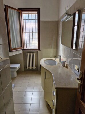 バスアメニティ (無料)、ヘアドライヤー、タオル、トイレットペーパー